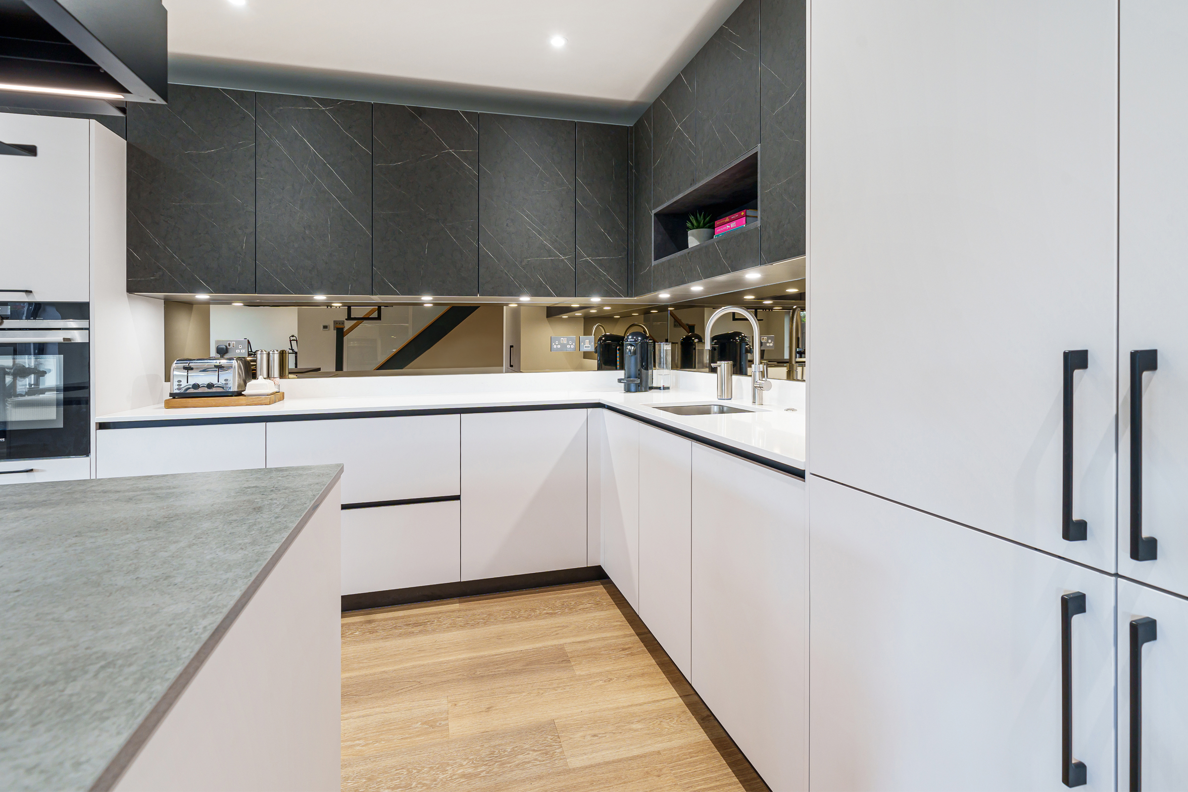 KCA two toned slate and white modern kitchen