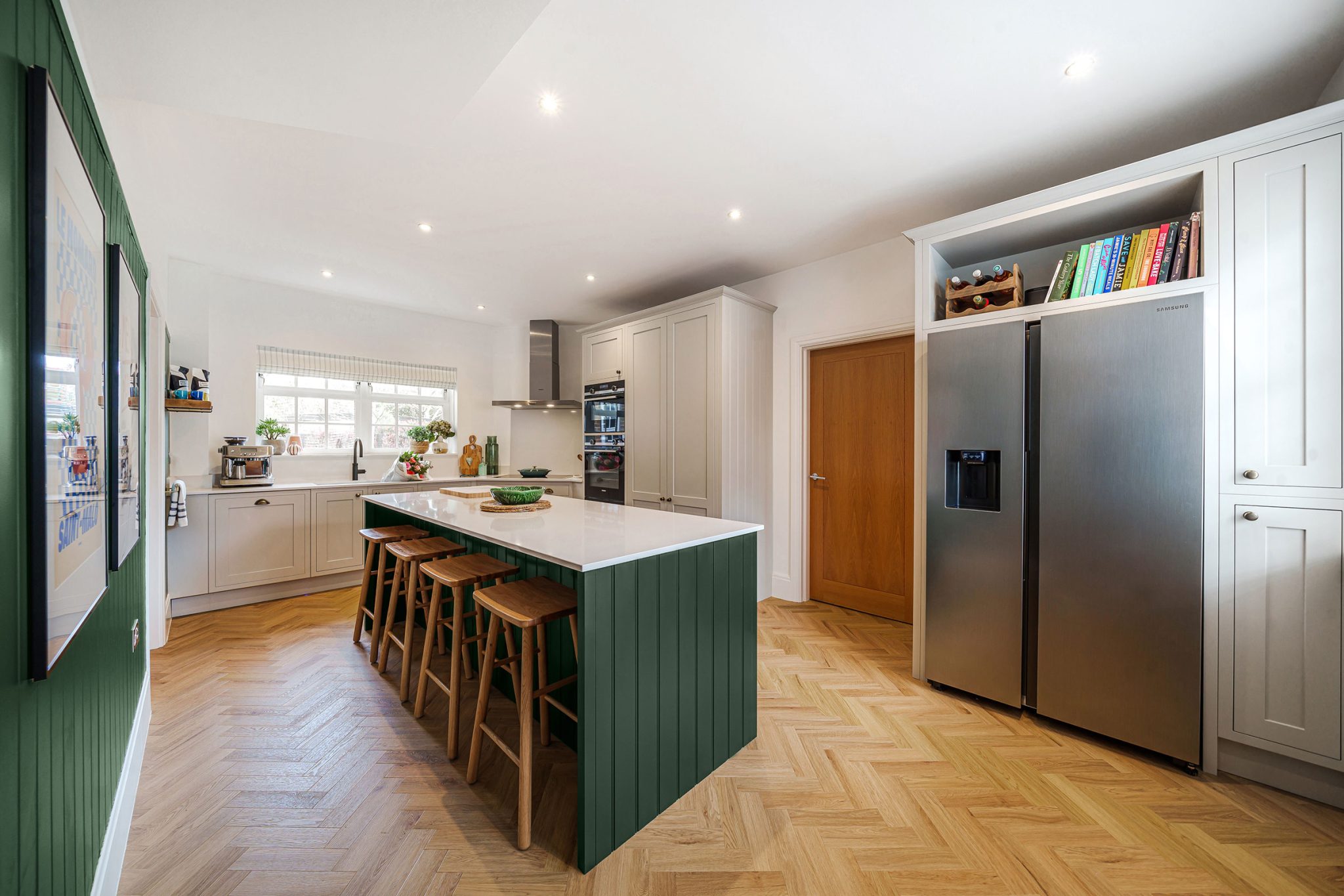 A Stylish Green Shaker Kitchen by the Kitchen Experts at KCA