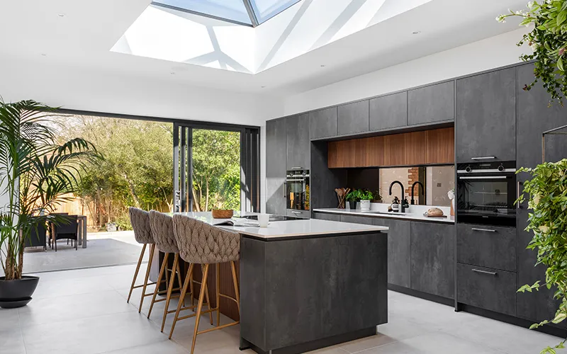 Modern Grey and Walnut Kitchen Berkshire